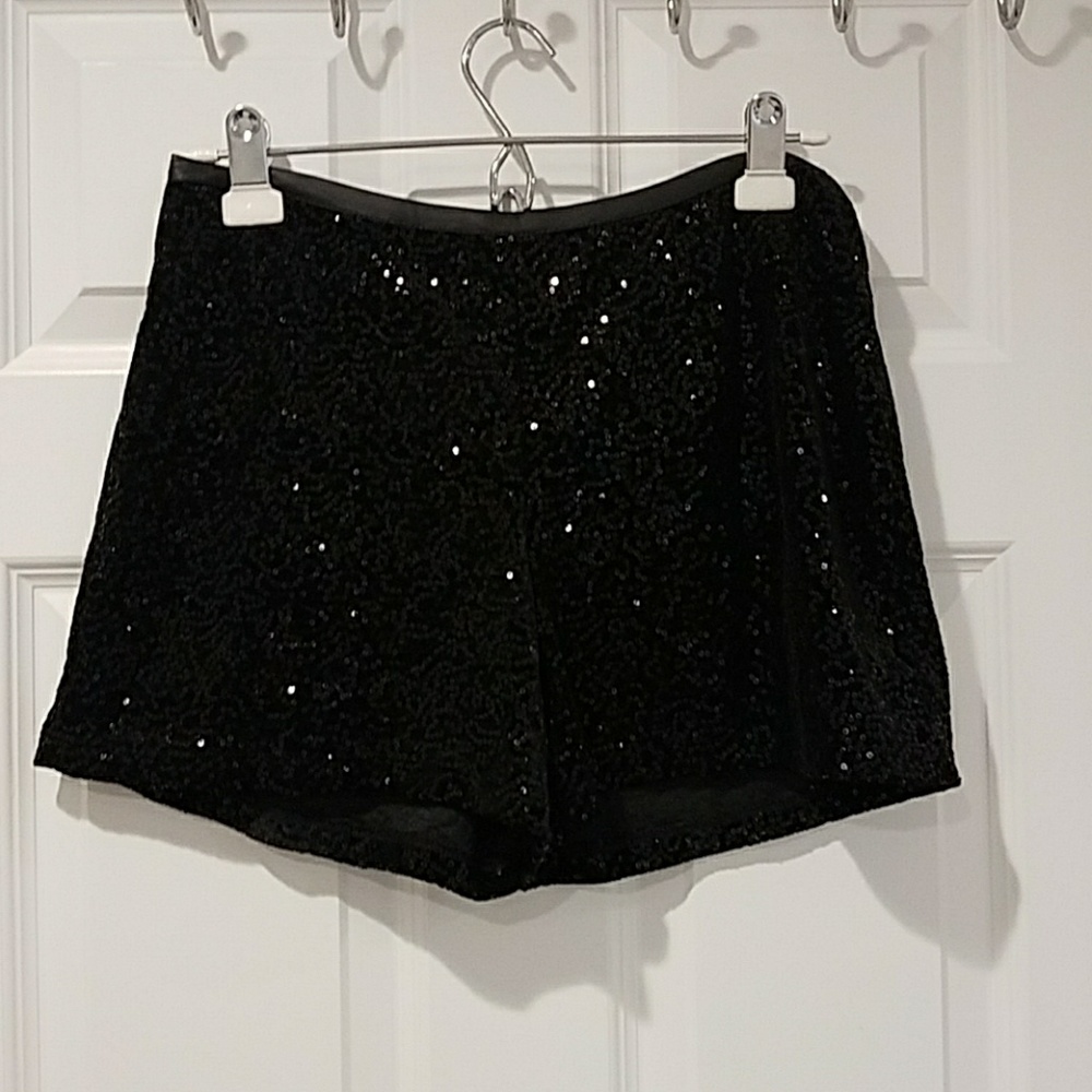 Sequin black shorts